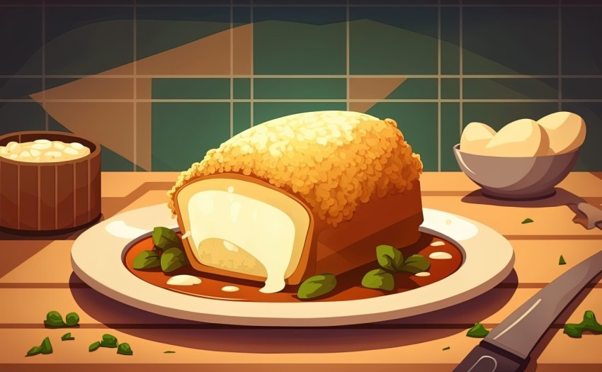 Imaginative Food Artistry: Loaf, Pie, Eggs, Cheese, and Bread in Various Art Styles