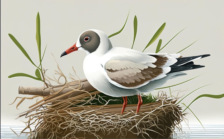Seagull's Nest Illustration in Wimmelbilder Style
