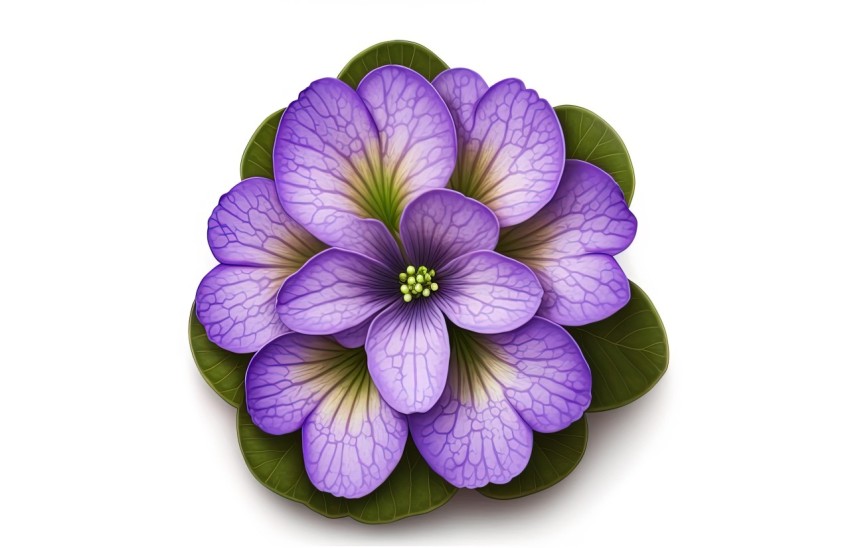 Realistic Vector Illustration of a Violet Flower | Detailed Rendering