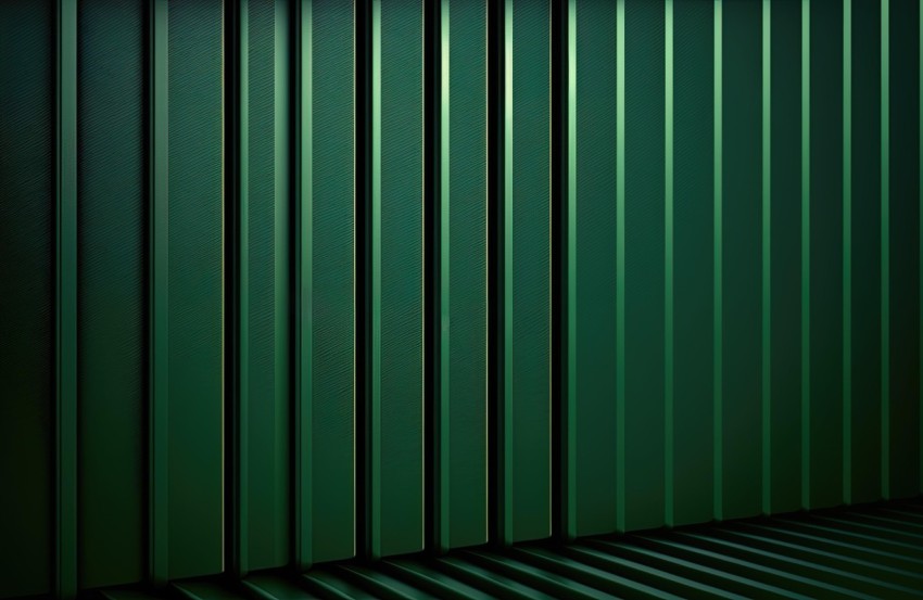 Dark Green and Gold Striped Metal Wall Pattern | Realistic Rendering