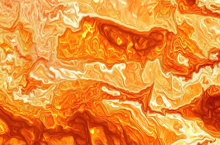 Orange and Yellow Flames in Multilayered Texture | Abstract Art