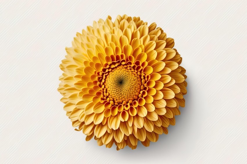 Mesmerizing Yellow Flower on White Background - Multilayered Texture