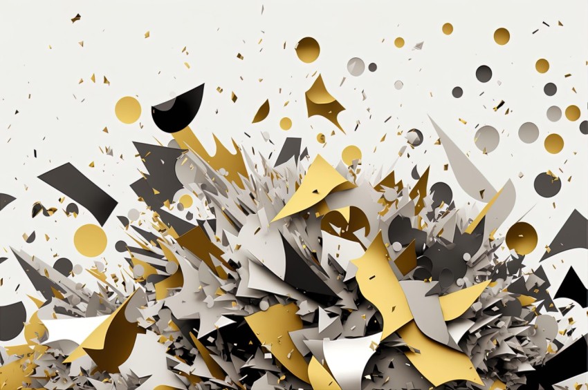 Bold and Fragmented Golden Confetti Explosion