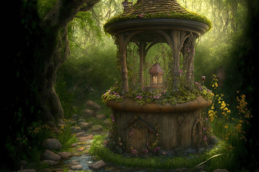Fantasy Castle Garden Art | Confessional Style | UHD Image