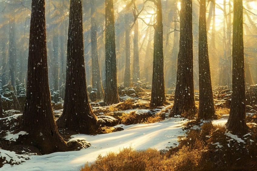 Winter Woods in Sunlight - A Celebration of Nature