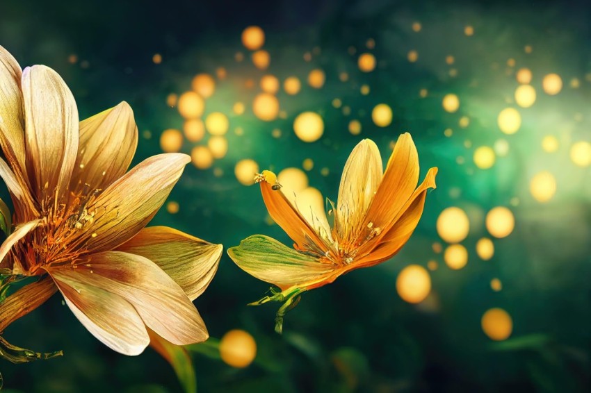 Captivating Yellow Flower Watercolor Art Wallpaper | Unreal Engine Style