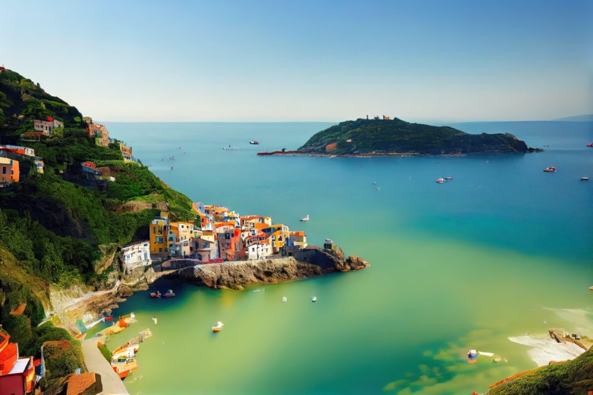 Italian Islands: A Colorful Coastal Scenery in National Geographic Style