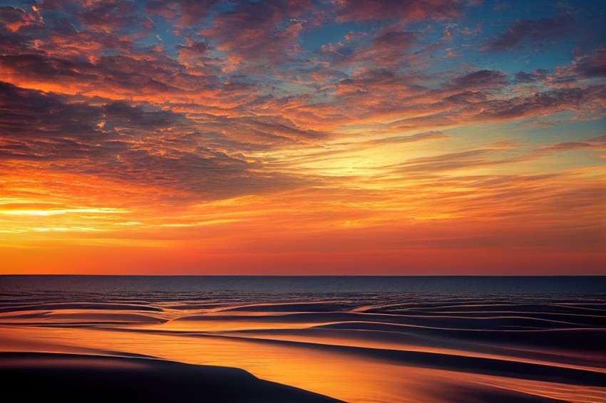 Colorful Sky over Sea: A Captivating Dutch Seascape