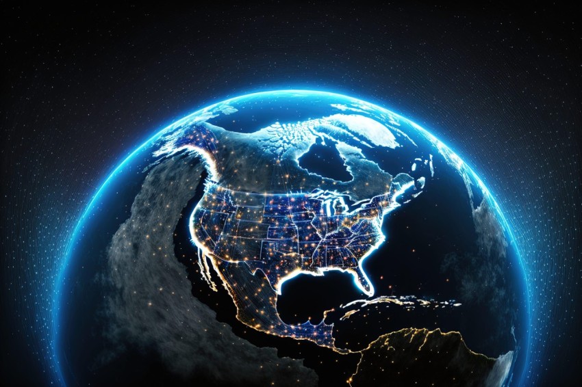 Neon-Lit Rural America: A Stunning Visualization of the Earth