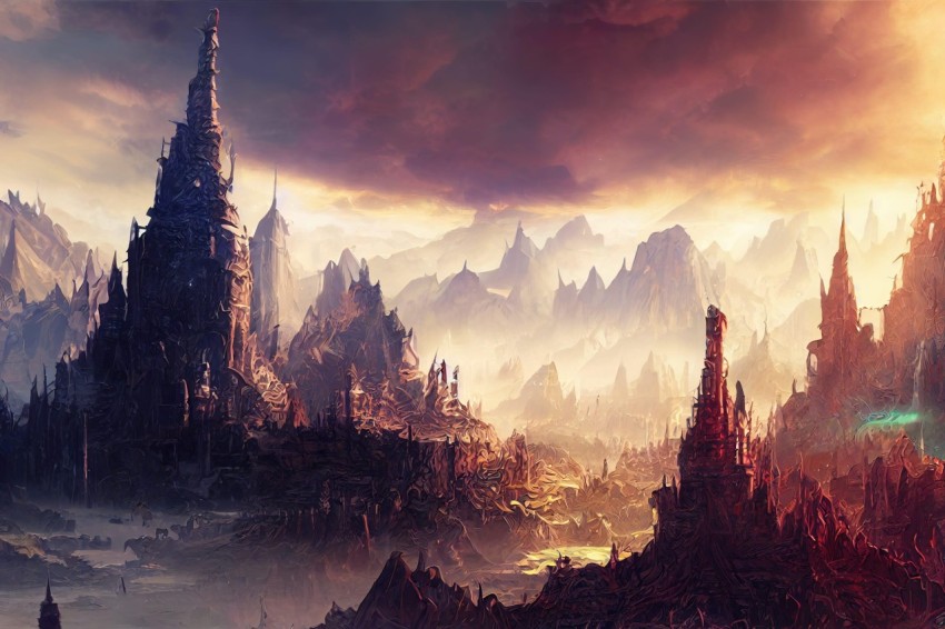 Majestic Fantasy Landscape: Rocky City of the Kushan Empire