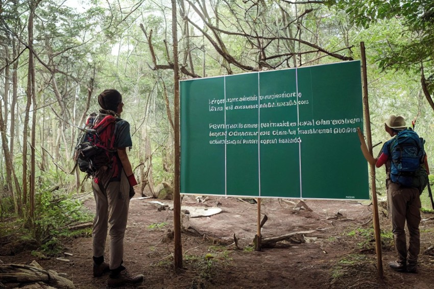 Green Sign in Forest: Typographic Style meets Indonesian Art