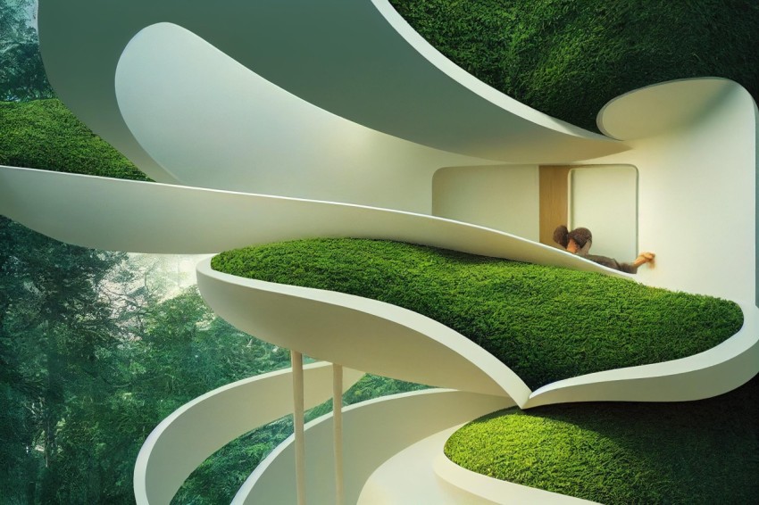 Futuristic Grass House with Nature-Inspired Design