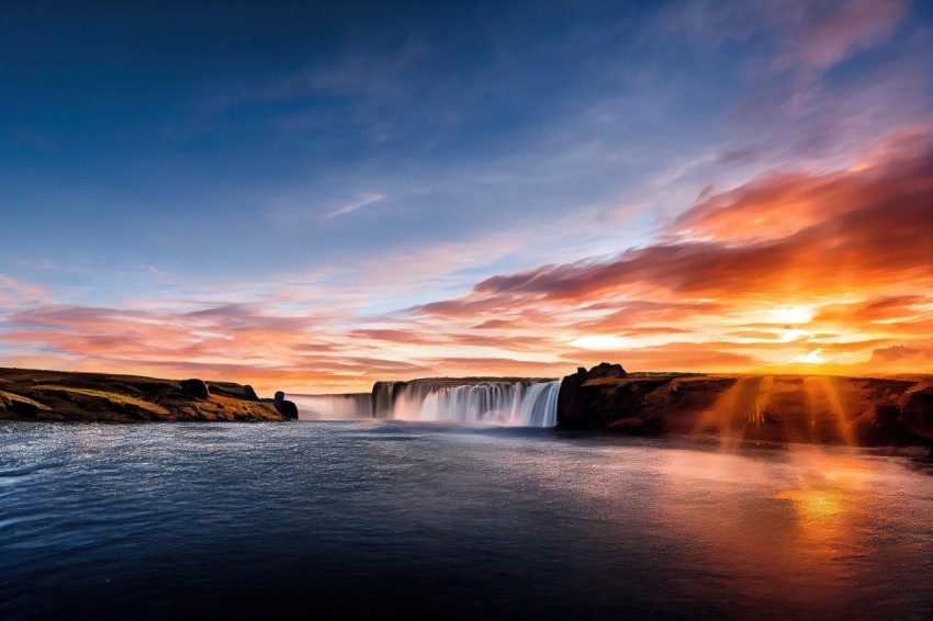 Sunrise at Majestic Waterfall in Iceland | Landscape Photography