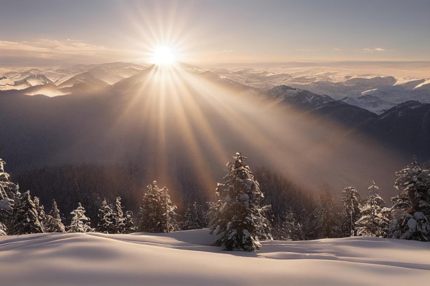 Snowy Mountains with Sun Rays - Canon EOS 5D Mark IV and Sony Alpha A7 III
