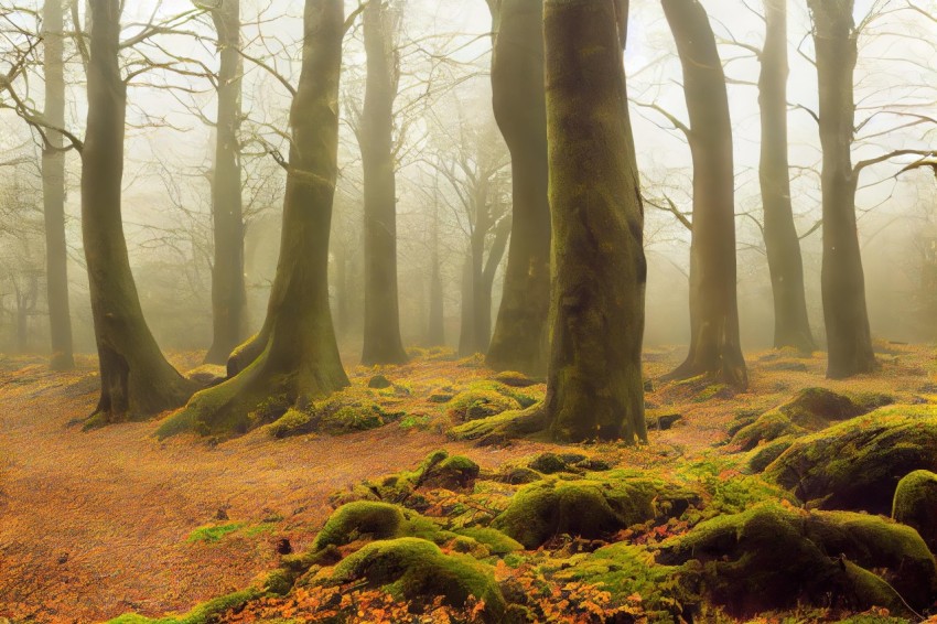 Misty Forest in Traditional British Landscape Style | Photo-realistic Landscapes
