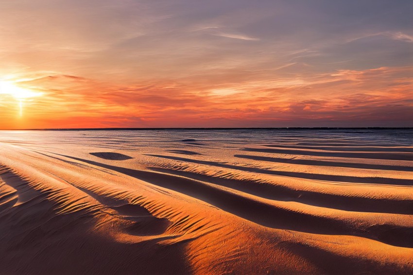 Sunset Beach with Mesmerizing Colorscapes - Dutch Landscape