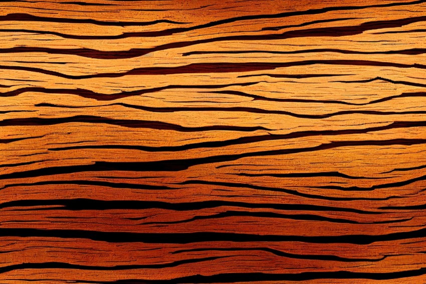 Tiger Striped Wallpaper in Orange and Black | Digitally Enhanced Wood Grain