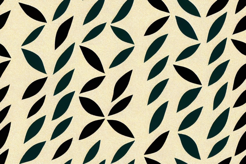 Abstract Leaf Pattern in Black and Green | Digital Enhanced Background