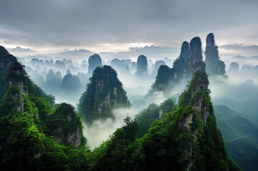 Majestic Fog-Covered Mountain Landscape in China | National Geographic Photo