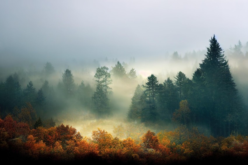 Foggy Autumn Forest in Scottish Landscape Style | Mesmerizing Colorscapes
