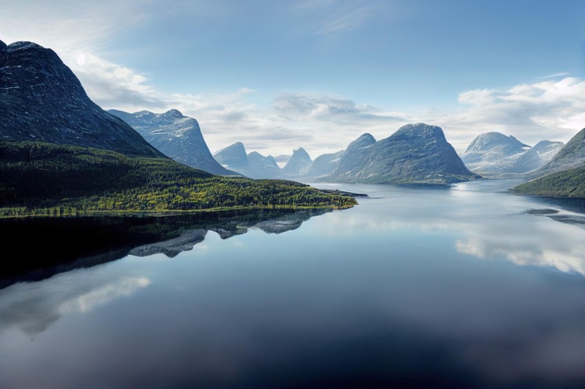 Reflection of Mountains in Water - Norwegian Nature Inspired
