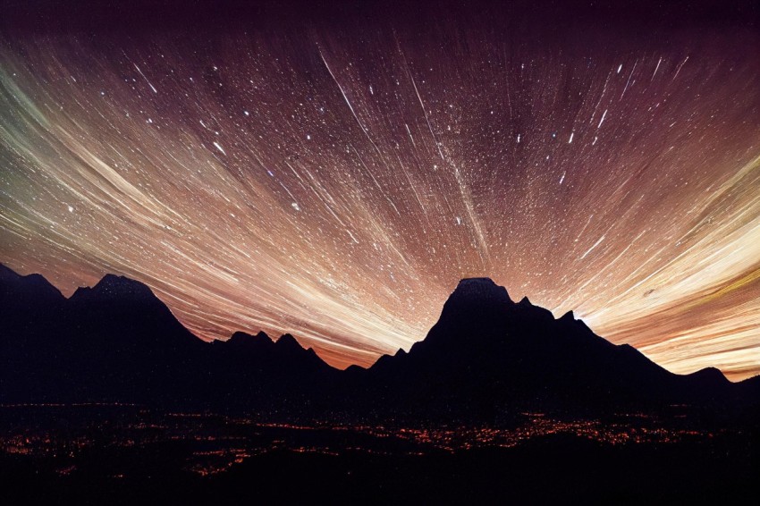 Star Trails over Mountains at Night | Dreamy and Romanticized Cityscapes