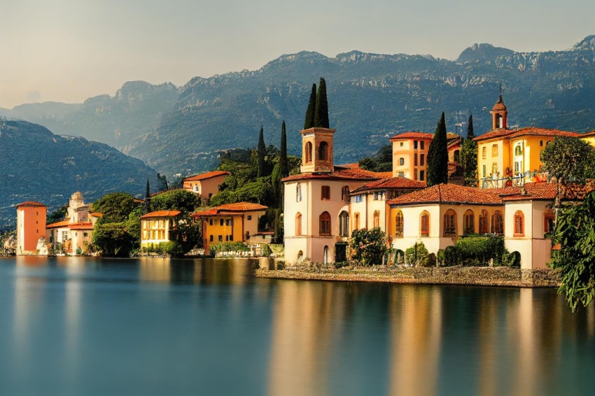 Lake Como: Blurred Dreamlike Atmosphere of Italian City