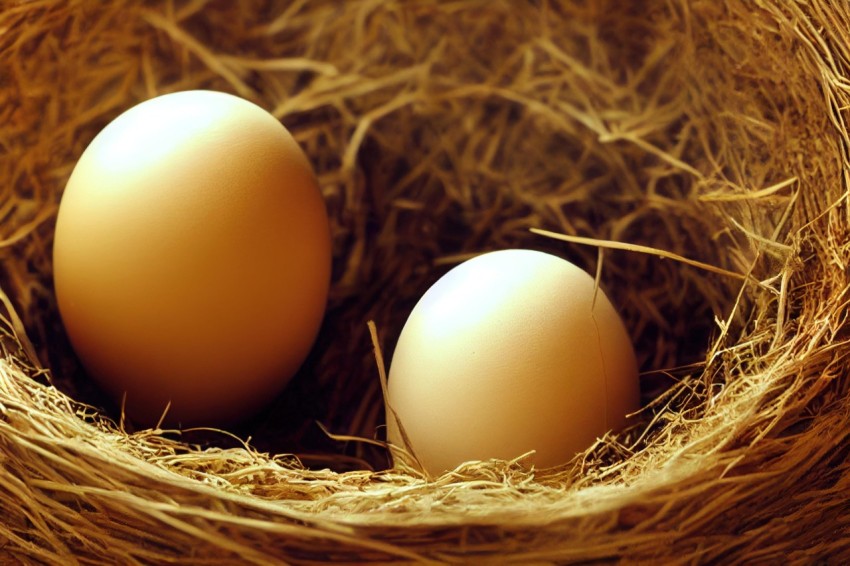 Eggs in Nest - A Captivating Rural Scene
