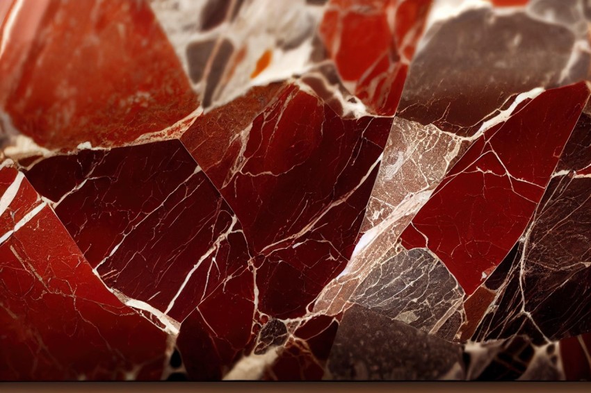 Red Marble in Crystalcore Style: Earthy Elegance | Glass and Ceramics Art