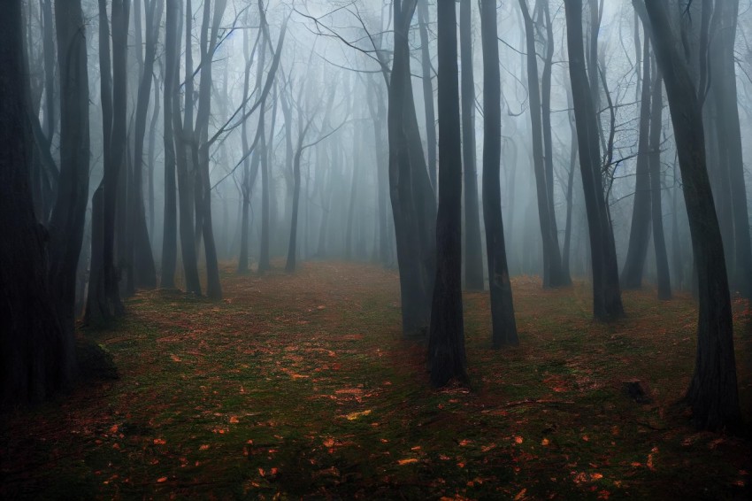 Misty Forest in Heavy Fog - A Captivating Nature Landscape