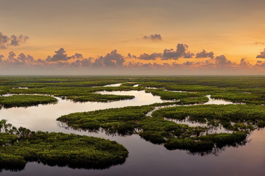 Mangrove Swamp at Sunset | Aerial Shot | Impressive Panoramas