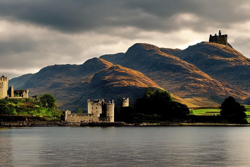 Castle on the Edge of Loch Gilbert | Dramatic Light and Shadow