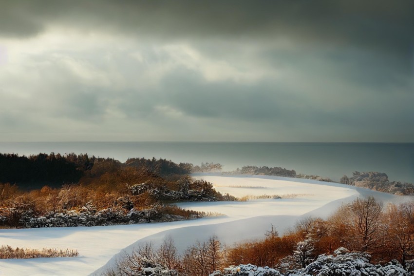 Snowy Beach with Cloud | Romantic Winter Landscape Photography