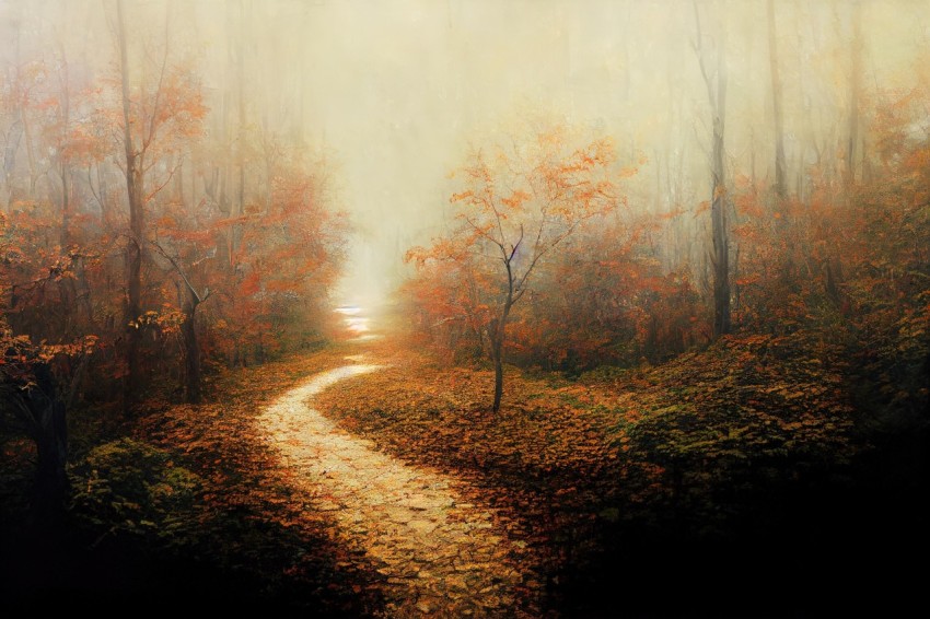 Ethereal Autumn Landscapes: A Realistic Fantasy Artwork