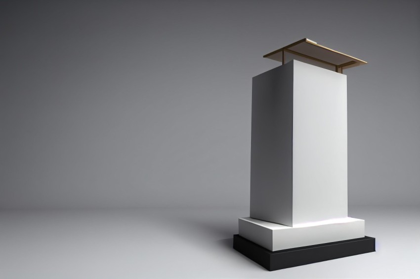 Minimalist Wooden Trophy Stand with Biblical Iconography