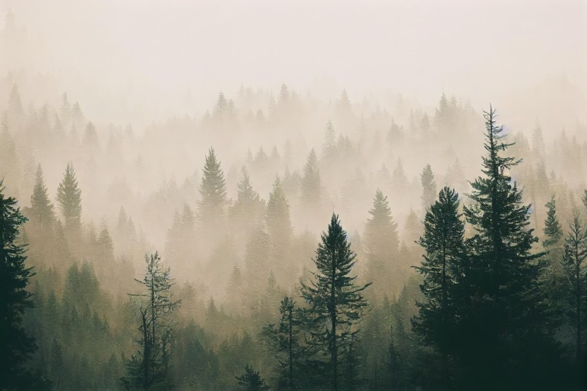 Mystical Mountain Forest - Captivating Foggy Trees - Environmental Activism