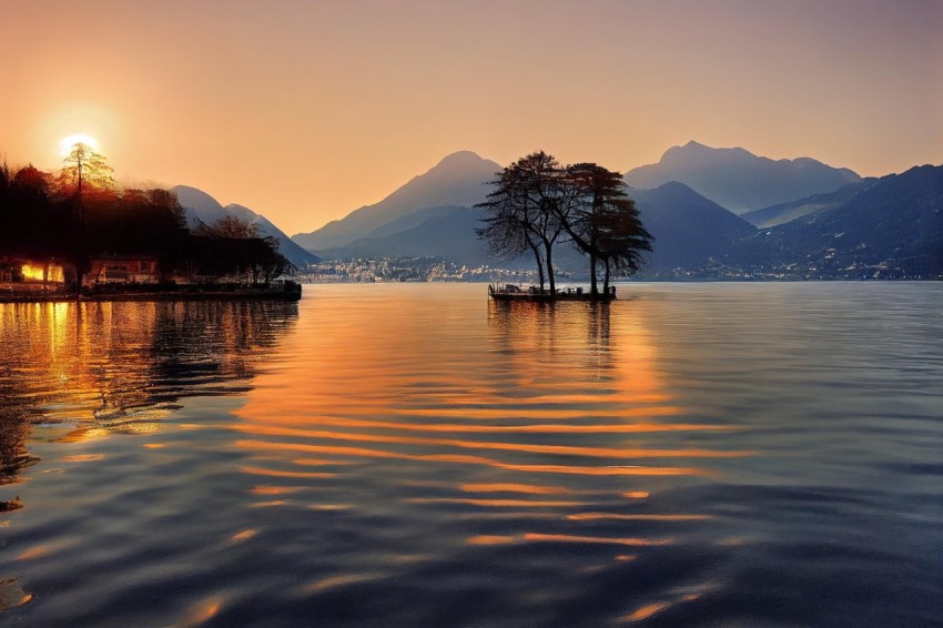Trees in Water at Sunset: Spectacular Italian Landscapes