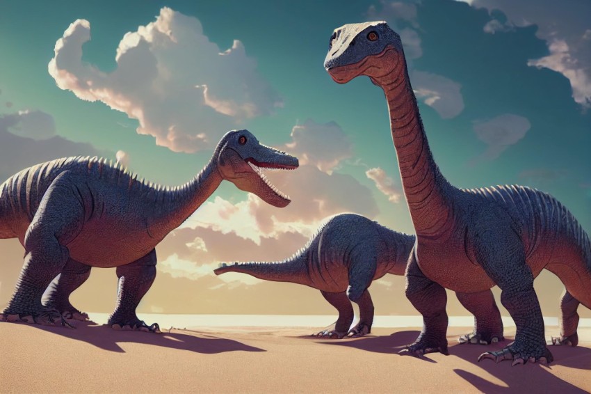Sandy Field Dinosaurs: Playful and Realistic Character Illustrations