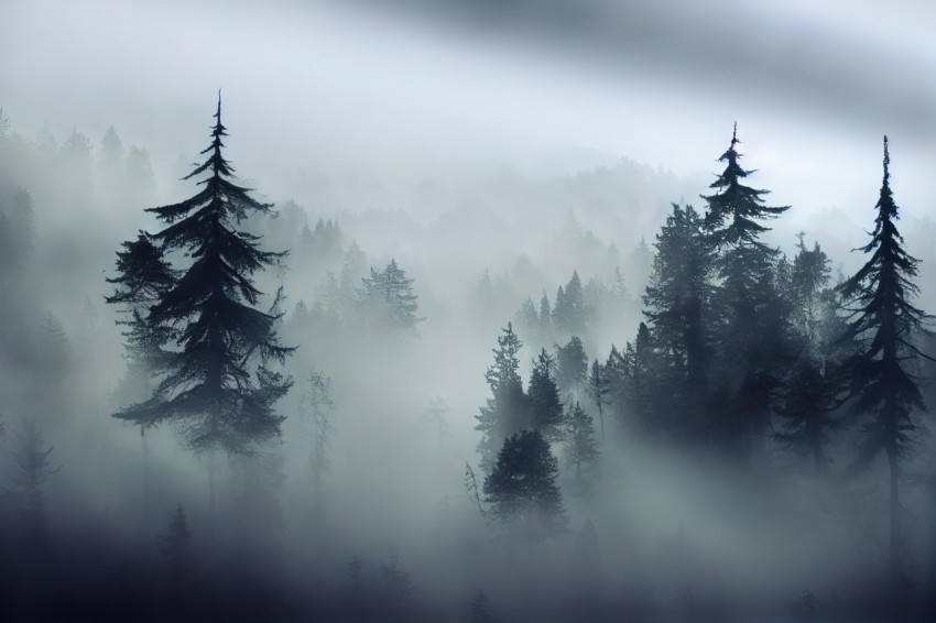 Mystical Fog Forest Wallpaper | Atmospheric Illusionism