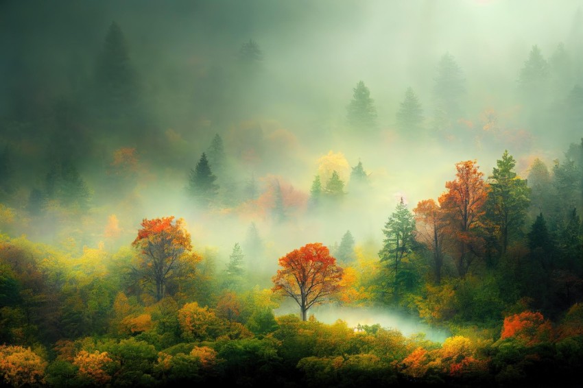 Misty Autumn Forest: Mesmerizing Colorscapes and Romantic Riverscapes