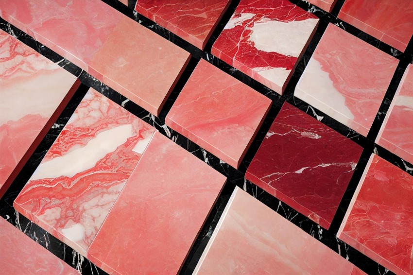 Marble Floor with Red and White Walls | Conceptual Installation
