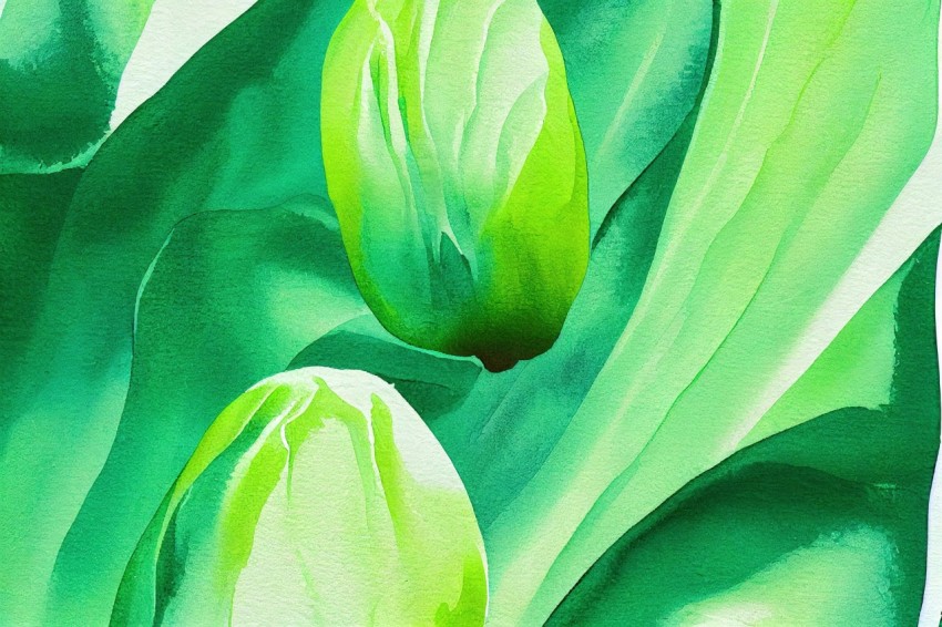 Green Tulips Painting | Ultrafine Detail | Maranao Art