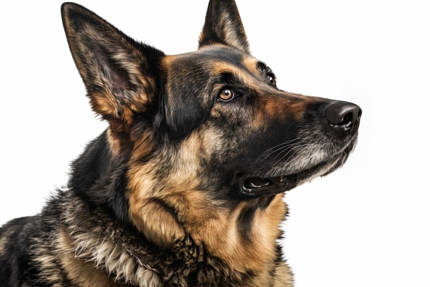 German Shepherd Dog Portrait in Isolation | Precise Detailing