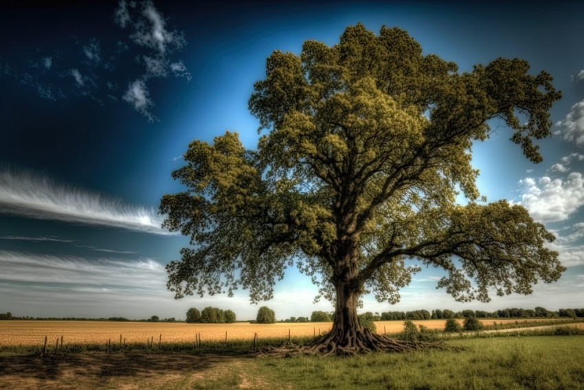 Captivating Countryside Landscape with Majestic Tree