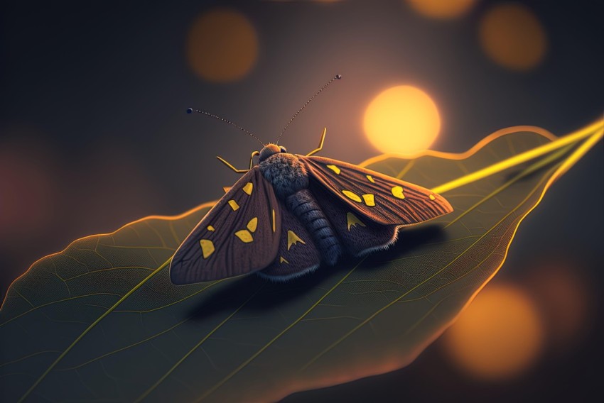 Moth on Leaf - A Study in Digital Realism