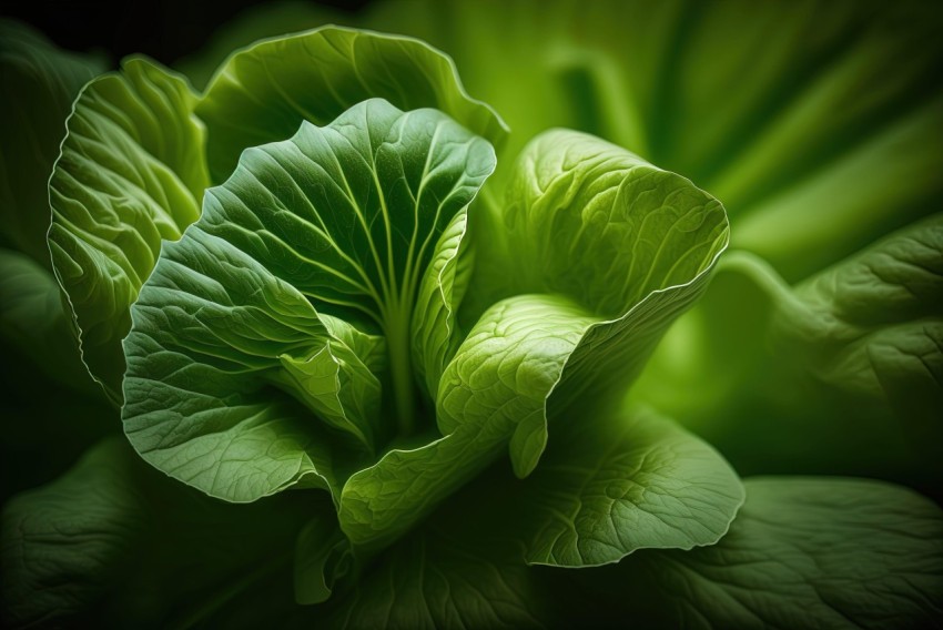 Luminous Impression of Cabbage - A Blend of Nature and Traditional Chinese Aesthetic