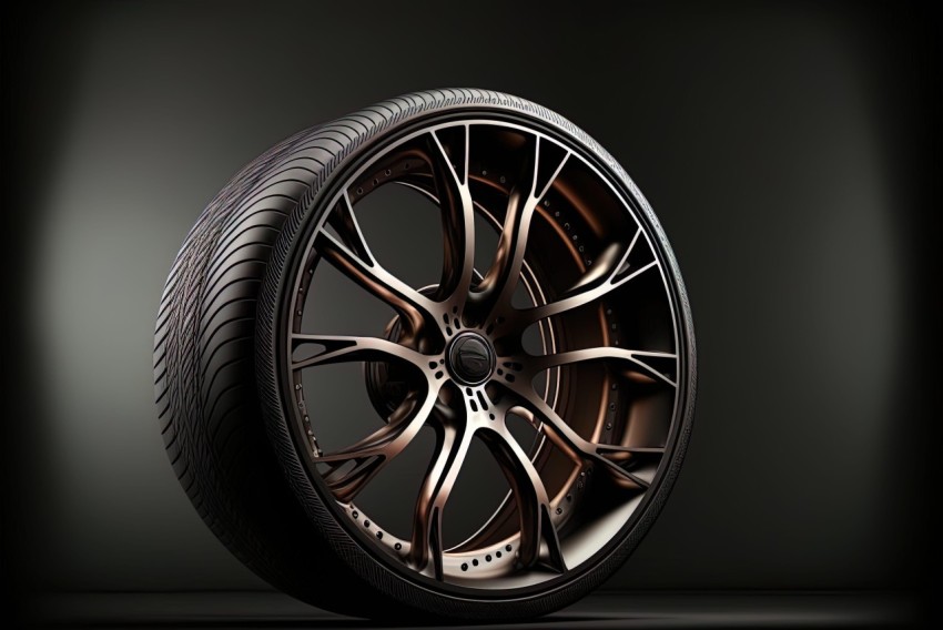 Exotic Black Wheel with a Bronze Finish - Luxurious and Detailed