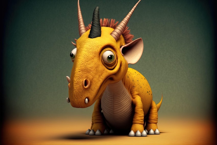 Cute and Edgy 3D Animated Dinosaur - Cartoon Character Design