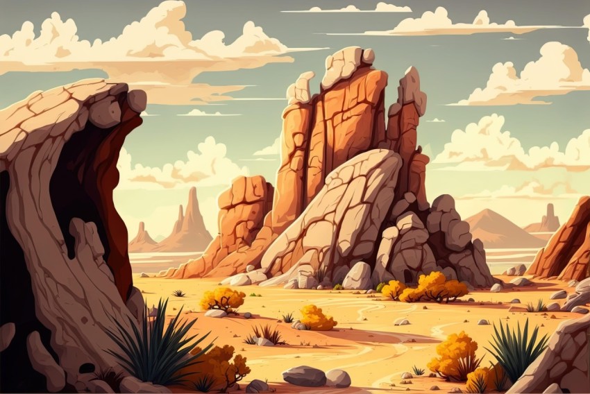 Cartoon Realism Meets Nature: A Photo-Realistic Desert Landscape