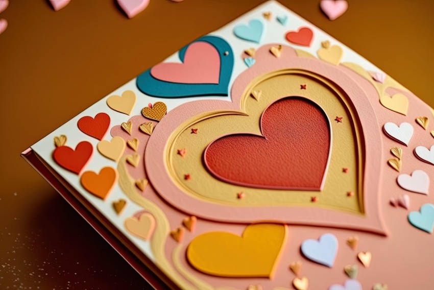 Colorful Heart Puncher Card - A Multilayered Valentine's Day Theme